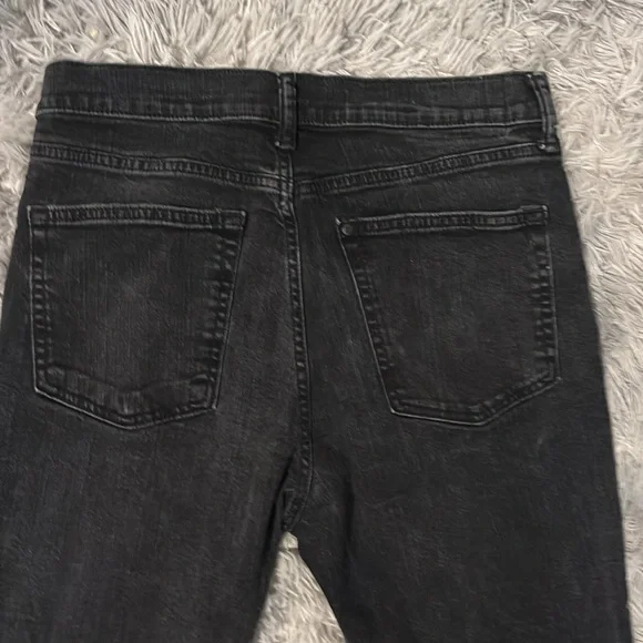H&M Size 33/32 Black Skinny Light Distressed Jeans 98% Cotton 2% Elastane - Picture 6 of 11